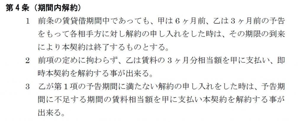 解約予告違約金とは？